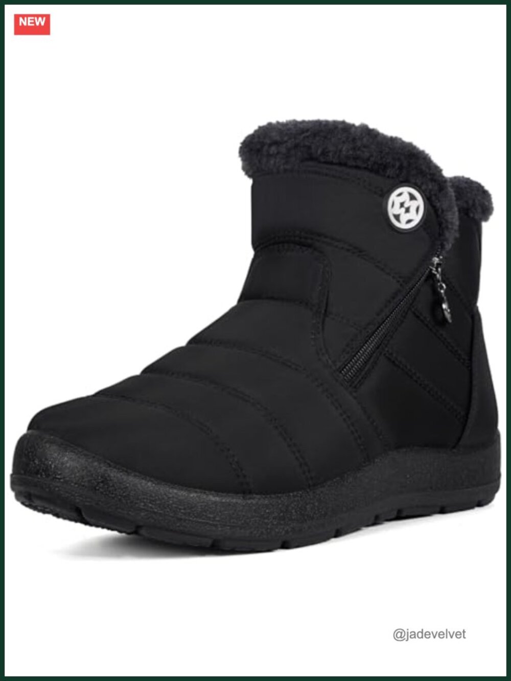 Water Resistant Winter Ankle Snow Boots Faux Fur Lined Anti-Skid Shoes